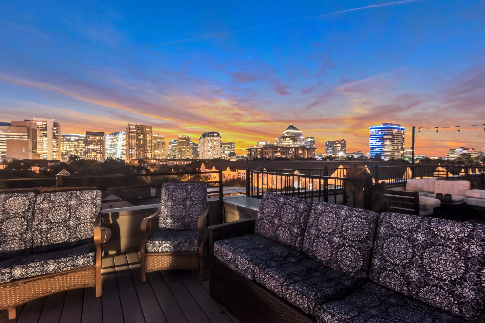 Twilight from top of Real Estate Outdoor Kitchen